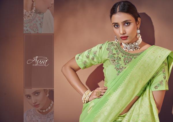 Aura Malhari Vol 3 Soft Cotton with Lucknowi Border Saree Collection